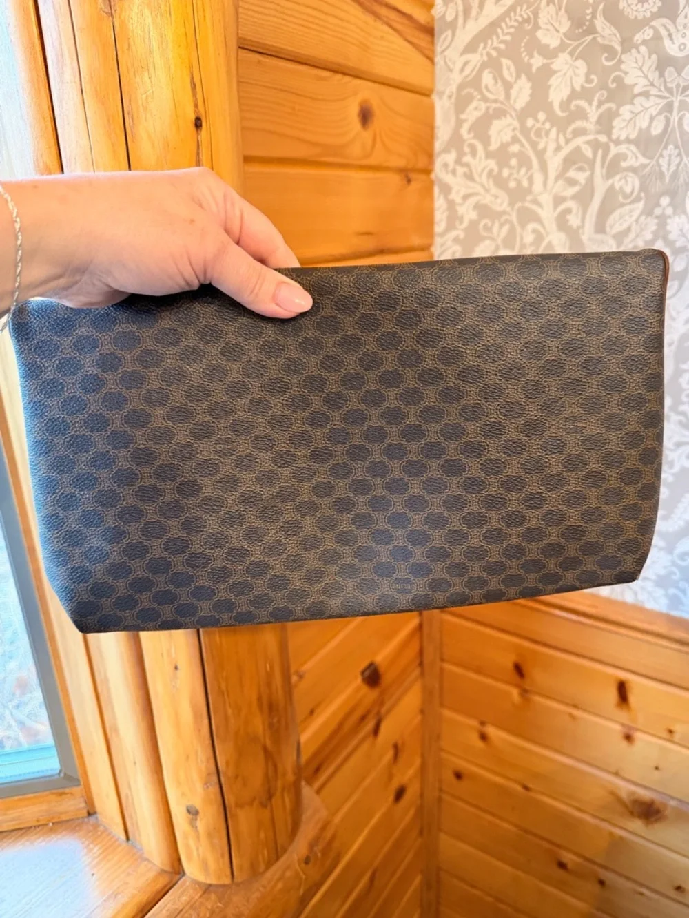 Celine Macadam Vintage Foldover Clutch Leather Trim & Interior Coated Canvas EUC - Picture 12 of 12